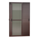 Ver imagem 1 de Porta Correr Venez.3F.Móv.210x150 Elite c/Fechad.Tet.V.Lis.Marrom Corten Brimak