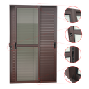 Ver imagem 3 de Porta Correr Venez.3F.Móv.210x150 Elite c/Fechad.Tet.V.Lis.Marrom Corten Brimak