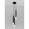 Kit 2 Pendentes Teto Luminária Tubo Triplo Difusor Preto - 3