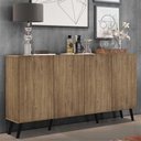 Ver imagem 3 de Aparador Buffet 4 Portas C/ Pés Retrô Rustic/preto