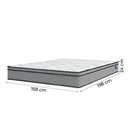 Ver imagem 5 de Cama Box Baú Queen Colchão Molas Ensacadas Mirage 158x198x65cm Cinza/Branco Umaflex