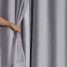 Cortina Blackout com Voil 2,00, X 1,40m Pvc Blecaute com Voal Corta Luz Sala Quarto Janela Cinza - 2