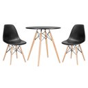 Ver imagem 4 de Conjunto de Mesa Redonda Eames 70cm Preto + 2 Cadeiras Eiffel Dsw Preto