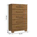 Ver imagem 3 de Cômoda para Quarto com 5 Gavetas e Pés Mastery Marrom/Cinamomo