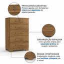 Ver imagem 5 de Cômoda para Quarto com 5 Gavetas e Pés Mastery Marrom/Cinamomo