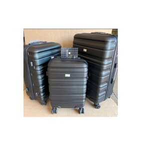 Conjunto 3 Malas Viagem Rígida Preta C/ Rodas Duplas 360º P, M, G de Bordo, média, grande Fibra ABS