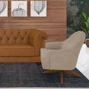 Ver imagem 2 de Poltrona Giratória 73cm Epic Veludo Bege - Sallar Home
