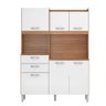 Armário para Cozinha Pequena 6 Portas 2 Gavetas 132,5 Cm Amêndola Branco Hidra Shop Jm - 2