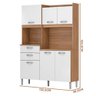 Armário para Cozinha Pequena 6 Portas 2 Gavetas 132,5 Cm Amêndola Branco Hidra Shop Jm - 4