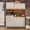Armário para Cozinha Pequena 6 Portas 2 Gavetas 132,5 Cm Amêndola Branco Hidra Shop Jm - 1