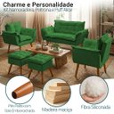Ver imagem 6 de Kit Namoradeira 2 Poltronas e 2 Puffs Confortável para Sala Recepção Manicure Alice Suede