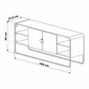 Ver imagem 3 de Rack Sala Orgânico 150cm 2 Portas Prateleiras e Pés em Metal Cor:nero com Preto