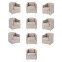 Ver imagem 1 de Kit 10 Poltronas Recepção Hospital Dentista Courino Bege