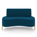 Ver imagem 6 de Sofá 2 Lugares Living 160cm Pé Ferro Dourado Maraú Veludo K01 - D\'rossi Cor Azul Marinho