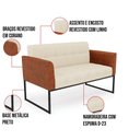 Ver imagem 2 de Sofá Namoradeira 2 Lugares Base Industrial Preto Elisa Nozes-linho Bege A19 D03 - D'Rossi