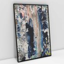 Ver imagem 1 de Quadro Decorativo em Canvas Abstrato Envelhecido TaColado Moldura Flutuante 4,5cm Preta 60 x 40cm