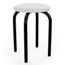 Banqueta Baixa Empilhável em Aço Maviê Sintético Branco/Preto - Mpozenato - 1