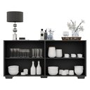 Ver imagem 4 de Aparador Buffet 4 Portas Com Pés Quadrados Veneza Multimóveis V3557 Preto Preto