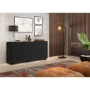 Ver imagem 2 de Aparador Buffet 4 Portas Com Pés Quadrados Veneza Multimóveis V3557 Preto Preto