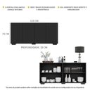 Ver imagem 6 de Aparador Buffet 4 Portas Com Pés Quadrados Veneza Multimóveis V3557 Preto Preto