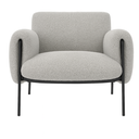 Ver imagem 4 de Poltrona Cadeira Decorativa Versátil Serrana-zahav Estofados:bouclé Cinza Courino Preto