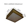 Plafon Moderno Modular 35cm Dourado Para Sala Mesa Cozinha Quarto Escritório ANCORA Sobrepor Quadrad - 5