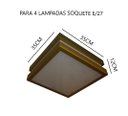 Ver imagem 5 de Plafon Moderno Modular 35cm Dourado Para Sala Mesa Cozinha Quarto Escritório ANCORA Sobrepor Quadrad