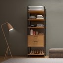 Ver imagem 1 de Closet Modulado 2 Gavetas 5 Prateleiras 73,5cm Tw401 Pradel Móveis-freijó/preto Fosco
