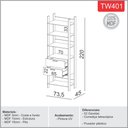 Ver imagem 2 de Closet Modulado 2 Gavetas 5 Prateleiras 73,5cm Tw401 Pradel Móveis-freijó/preto Fosco