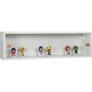 Nicho 80x23x18 Branco C/ Portas de Acrílico Puxador Natural