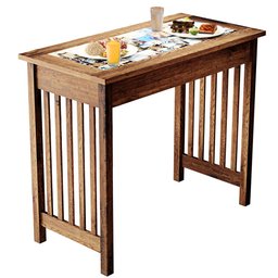 Bancada Para Cozinha e Sala De Jantar Montana Cerâmica 120 Cm W02 Madeira Maciça Imbuia - Lyam - 1