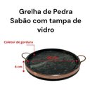 Ver imagem 4 de Grelha Alta em Pedra Sabão com Tampa de Vidro 26 Cm