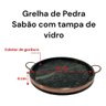 Grelha Alta em Pedra Sabão com Tampa de Vidro 26 Cm - 4