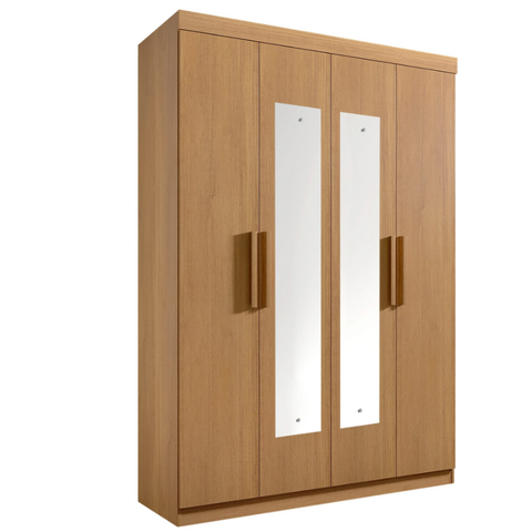 Guarda Roupa Colibri 4 Portas com Espelho Cinamomo - D Doro