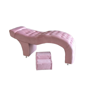 Kit Maca Curva Estética com Escada Salão Sobrancelha Cílios Veludo Rosa Chiclete