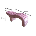 Ver imagem 3 de Kit Maca Curva Estética com Escada Salão Sobrancelha Cílios Veludo Rosa Chiclete