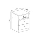 Ver imagem 2 de Mesa Cabeceira Irlanda C/ 2 Gavetas Branco - Genialflex