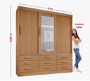Ver imagem 2 de Guarda Roupa Meridian 3 Portas Cinamomo D Doro Móveis
