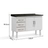 Gabinete Armario de Cozinha para Pia Aço 1.20 Desmontado - Branco Cor:branco - 5
