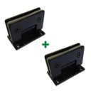 Ver imagem 1 de 1012 - 2 Dobradiças Central para União Vidro Alvenaria para Porta Blindex - Preto