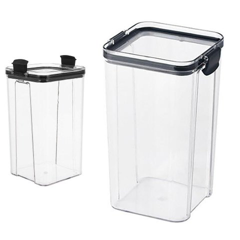 Pote Hermetico Tampa com Trava 1300ml Acrilico Transparente Conserva Veda Alimento
