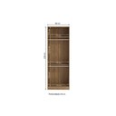 Ver imagem 3 de Guarda-roupa 2 Portas 2 Cabideiros Kappesberg Adapt Nogueira/azul 80cm