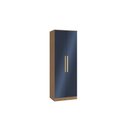 Ver imagem 1 de Guarda-roupa 2 Portas 2 Cabideiros Kappesberg Adapt Nogueira/azul 80cm
