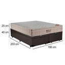 Ver imagem 6 de Cama Box Baú King Sintético Bipartido + Colchão Ortobom Airtech Molas Ensacadas 65x193x203 Marrom