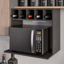 Ver imagem 2 de Suporte Micro-ondas Forno Armário Aéreo com Adega 60cm Lótus M24 Preto - Mpozenato
