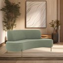 Ver imagem 2 de Sofá Orgânico 02 Lugares 150cm Argos Pés Ouro Fosco Linho Verde - Nexta Casa