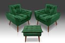 Ver imagem 1 de Kit 2 Poltronas Opala+1 Puff Opala Suede Verde- Tucanos Estofados