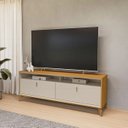 Ver imagem 3 de Rack Dubai 1.6 sem Led para Tv até 70 Polegadas Linea Brasil Cor Tauari/off White Fosco