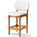 Ver imagem 1 de Banqueta Baixa Bar Cozinha Sala Jantar Fixa Betta L02 Imbuia Facto Branco - Lyam Decor Banqueta Baix