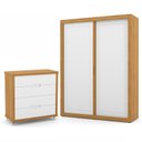 Ver imagem 1 de Jogo de Quarto Infantil com Guarda Roupa 2 Portas de Correr e Cômoda 4 Gavetas Tutto New Branco Soft